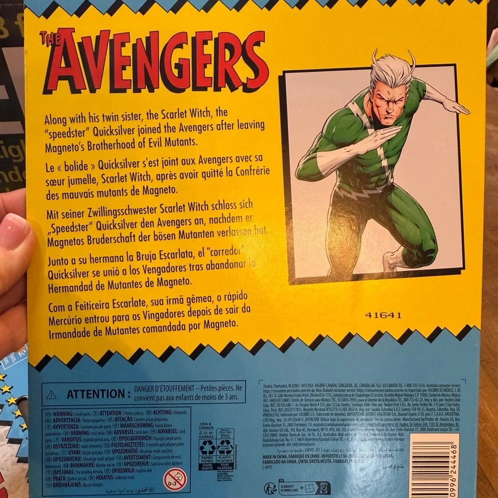 Marvel Ledgen’s Avenger’s Retro Quicksilver Jointed Action Figure Hasbro 6” NEW